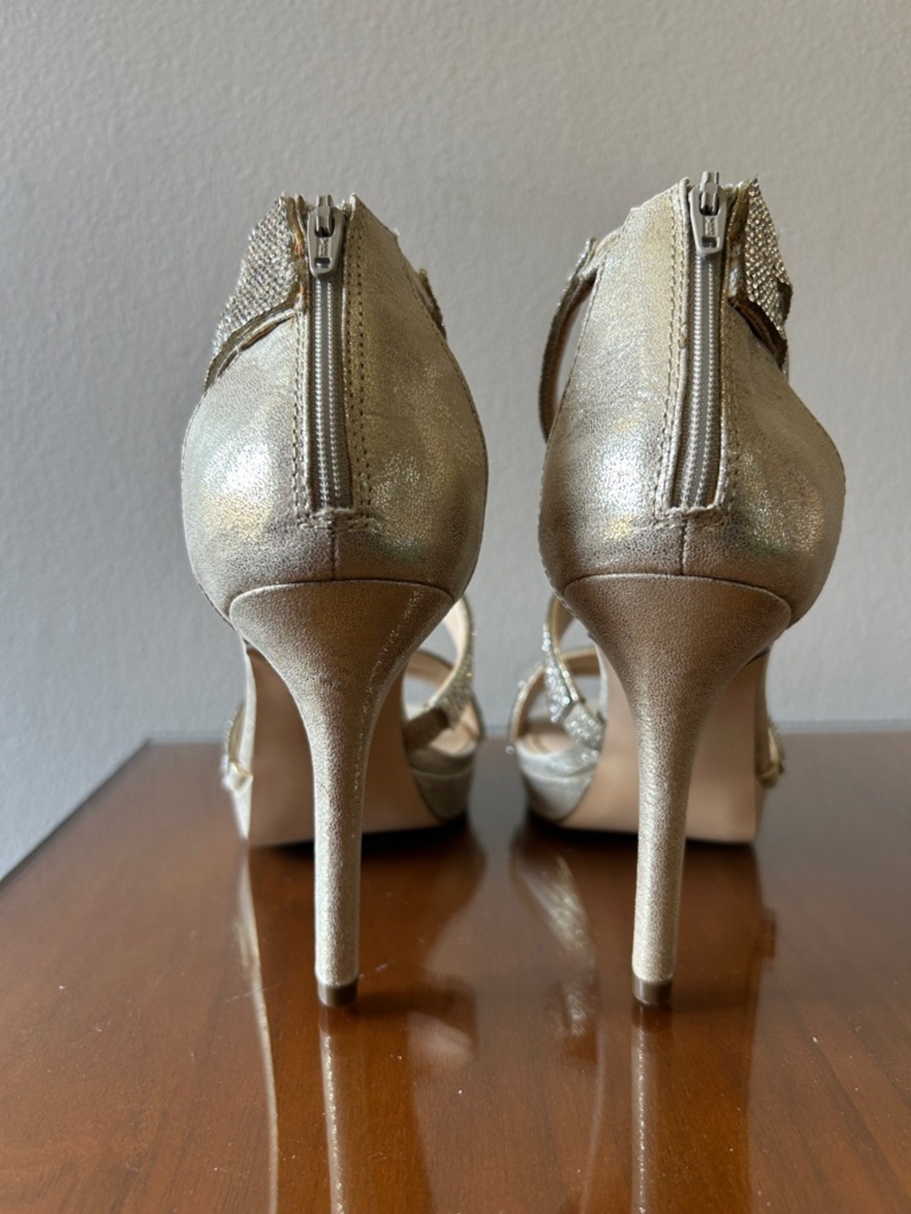 Nina Gold Rhinestone Heels - Picture 5 of 7